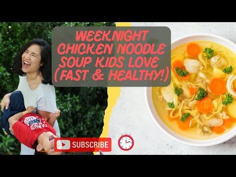 Comforting chicken noodle soup perfect for sick days and quick healthy dinners. kid approved!