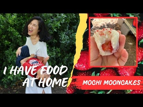 Chewy mochi mooncakes with strawberries simple recipe to make with kids!