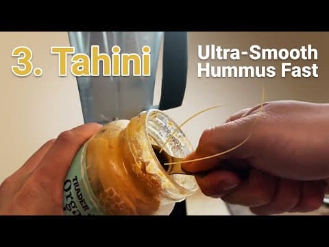 Chef secrets to quick and ultra smooth hummus using canned chickpeas and blender!